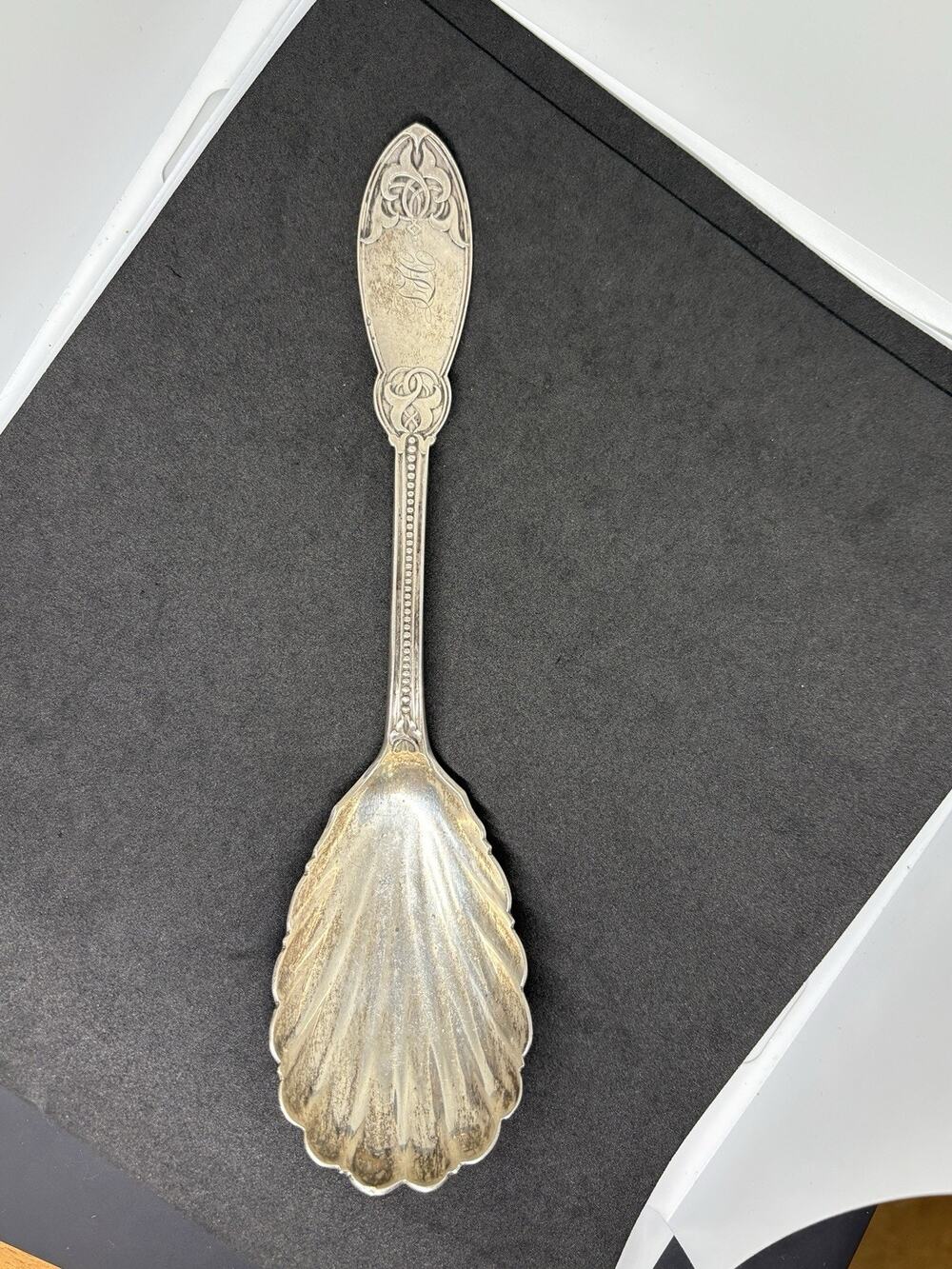 Tiffany & Co Henry Hebbard Antique Coin Silver Oriental Pattern Serving Spoon